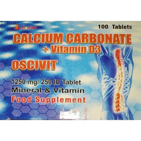 Oscivit Calcium Carbonate 1250 Mg With Vitamin D3 250 Iu 100 Tablets Shopee Philippines