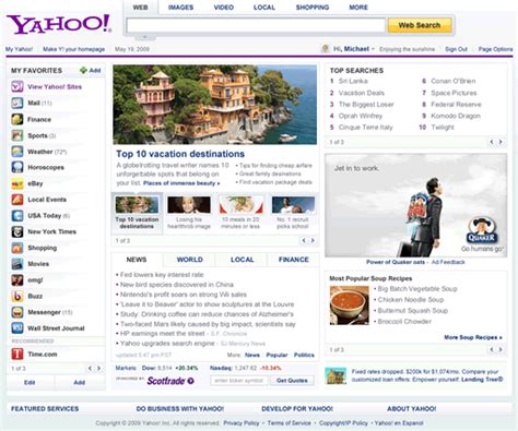 Yahoo New Home Page Technology Bites