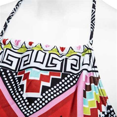 halter high neck geometrical print boho bikini set [35 off] rosegal