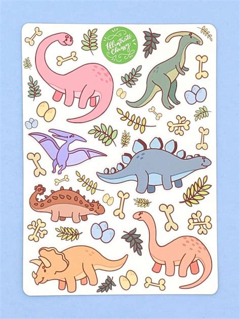 Sticker Khủng Long Dễ Thương Dino Stickers Cute Cho Những Ai Thích