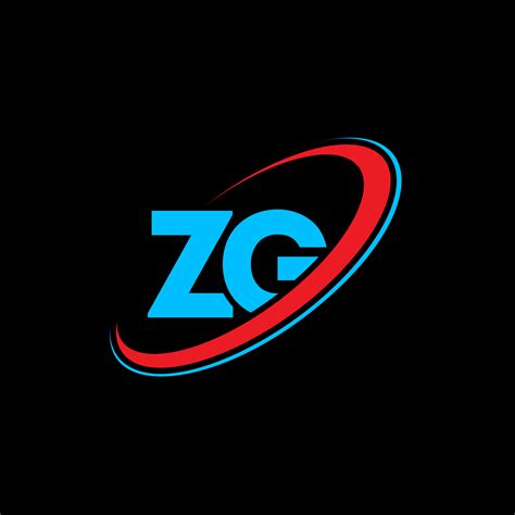 Logotipo De Zg Diseño Zg Letra Zg Azul Y Roja Diseño De Logotipo De
