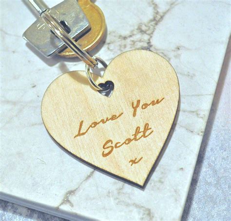 Personalised Heart Love You Keyring Personalized Heart Heart Keyring