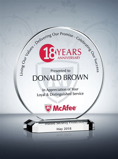 Office Products Personalized Crystal Circle Employee Years Of Service