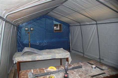 Gorillaspro inflatable paint booth 16.5x10x8ft，inflatable spray booth with blower，upgrade air filter system environment friendly，more durable portable spray painting tent. Paint Booth by rockylguy -- Homemade paint booth adapted from a portable automotive shelter ...