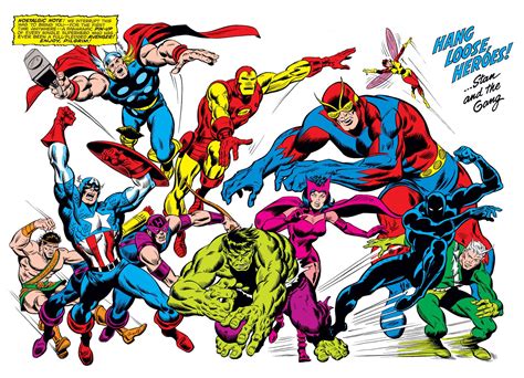 Avengers Annual 2 Pin Up By John Buscema And Bill Everett 1968 R