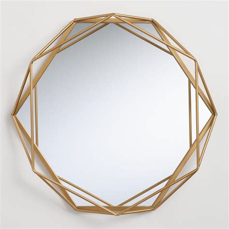 Round Gold Geometric Wall Mirror With Images Modern Mirror Wall