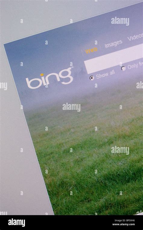 Microsoft Bing Search Engine Screen Shot Stock Photo Alamy