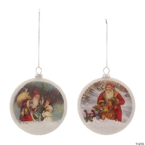 Melrose International Santa Disc Ornament Set Of 12 475in Oriental