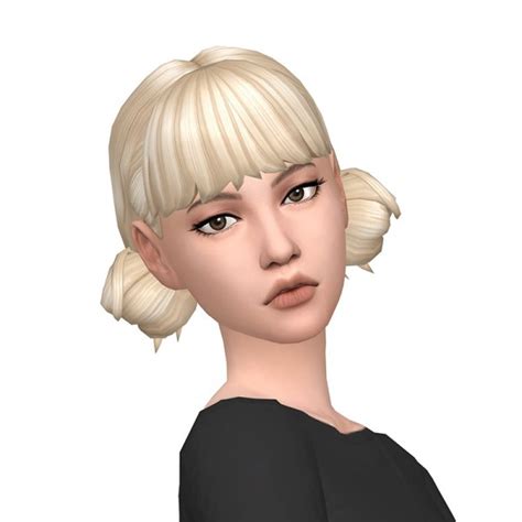 Sims 4 Hairs ~ Deelitefulsimmer Low Double Bun Hair With