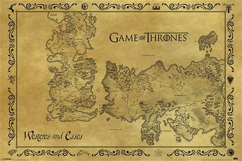 Buy Game Of Thrones Antique Map Poster In Posters Sanity