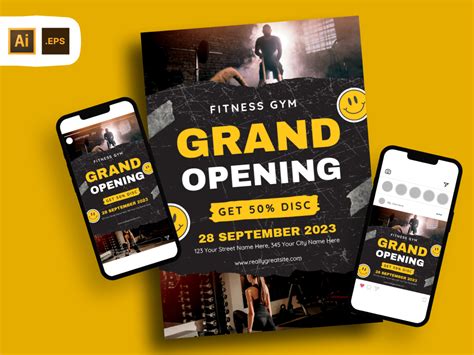 Fitness Gym Grand Opening Flyer Template Uplabs