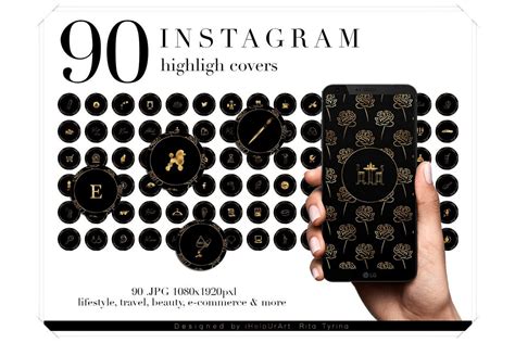 Instagram highlights icons and covers. 90 Instagram Story Highlight Covers - Black and Gold
