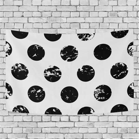 Mypop Abstract Black And White Polka Dot Tapestry Wall Hanging