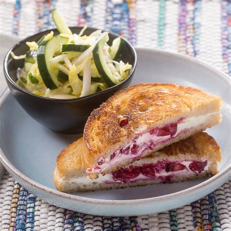 Recipe Grilled Goat Cheese And Plum Jam Sandwiches With Endive