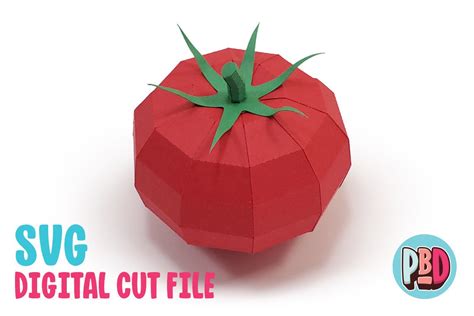 Tomato 3d Papercraft Graphic By Paperbeatsdynamite · Creative Fabrica