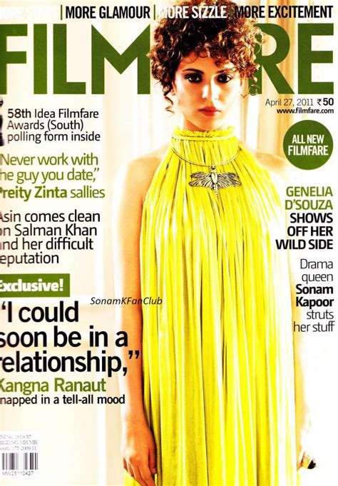 Kangana Ranaut On Filmfare Magazine Cover April 2011 Hot Photoshoot