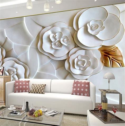 Big Flower 3d Wallpaper For Living Room ورق جدران ثلاثي الابعاد 2018