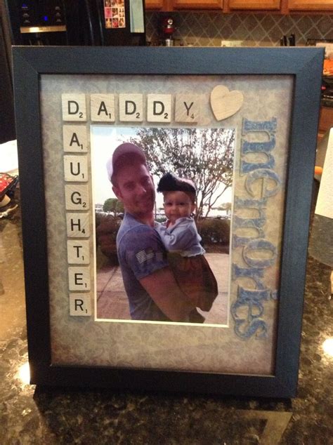 This gift can also be made for the woman in your life. daddy/daughter scrabble tiles picture frame | Smart ...