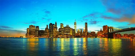 New York City Cityscape At Sunset Stock Image Image Of River