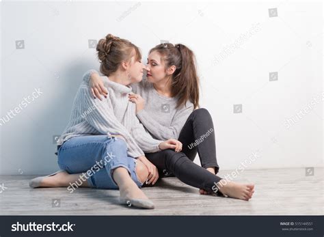 Two Friends Hugging And Kiss Stock Photo 515144551 Shutterstock