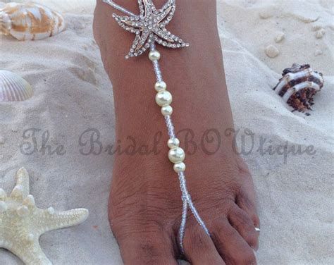 New Aqua Mint Starfish Bridal Barefoot Sandals Starfish Etsy Bridal