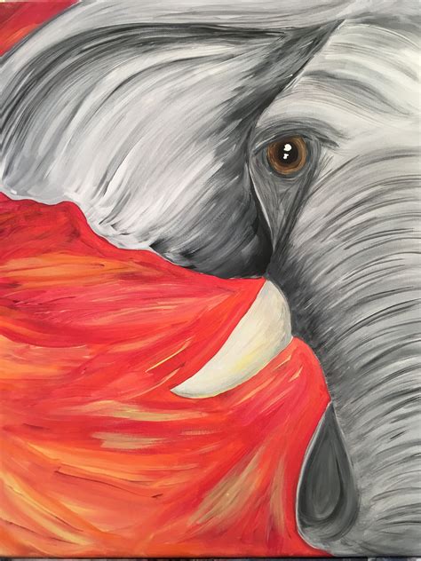 Acrylic Elephant Painting On Canvas Elephant Elephant Painting