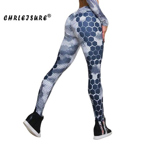 Buy Chrleisure Women Leggings Honeycomb Print Fitness