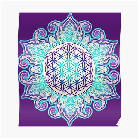 Flower Of Life Indian Mandala 2 Poster For Sale By Eddart Redbubble