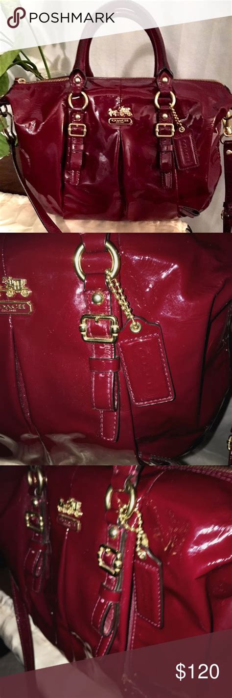 coach red patent leather bag like new patent leather bag bags leather bag