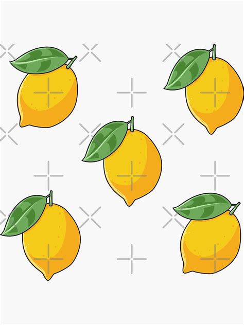 Cute Lemon Pattern Design Sticker For Sale By Justcreativity Redbubble