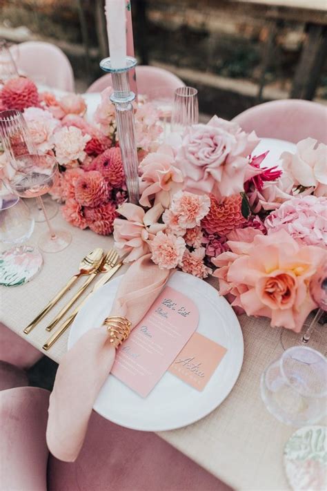 Pink Colour Scheme For Intimate Wedding Inspiration In A Glasshouse