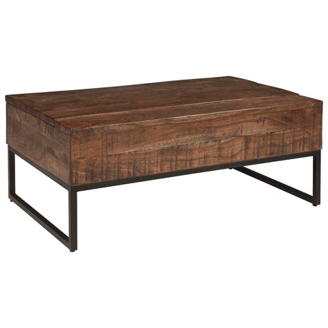 Its design is inspired by the rugged looks of an antique storage trunk. Signature Design by Ashley Hirvanton Lift Top Cocktail ...