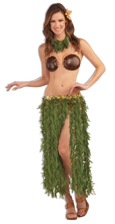 Hawaiian Luau Theme Tropical Beach Party Coconut Bra Hula Costume