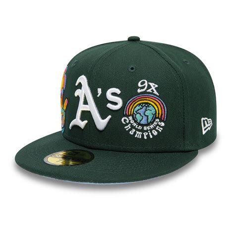 Official New Era Oakland Athletics Mlb Groovy Dark Green 59fifty Fitted