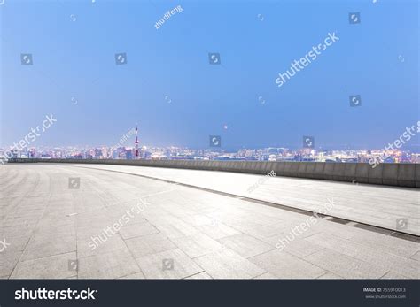 Empty Marble Floor Cityscape Tokyo Blue Stock Photo Edit Now 755910013