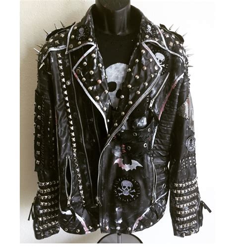 Global Trade Starts Here Latest Mens Full Black Heavy Metal Spiked