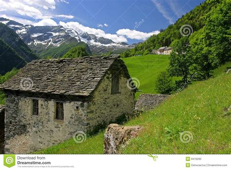 Traditional Alpine Stone House Switzerland Stone House House High