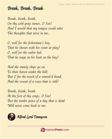Break Break Break Poem By Alfred Lord Tennyson