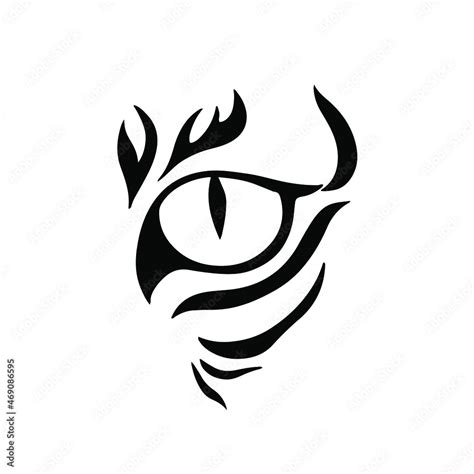 Black Tiger Eye Logo Symbol On White Background Stencil Design Tattoo