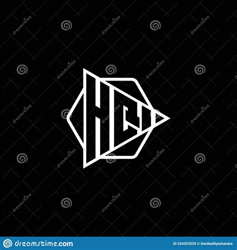 Hq Logo Monogram Triangle Play Button Stock Vector Illustration Of