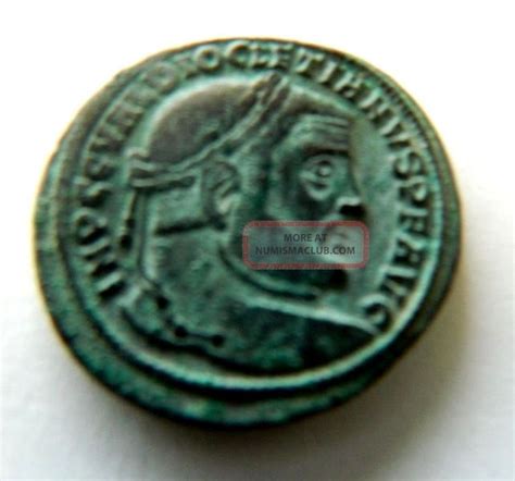 Ancient Roman Bronze Coin Of Diocletian Ae Follis Ca 300 Ad Vf 25mm