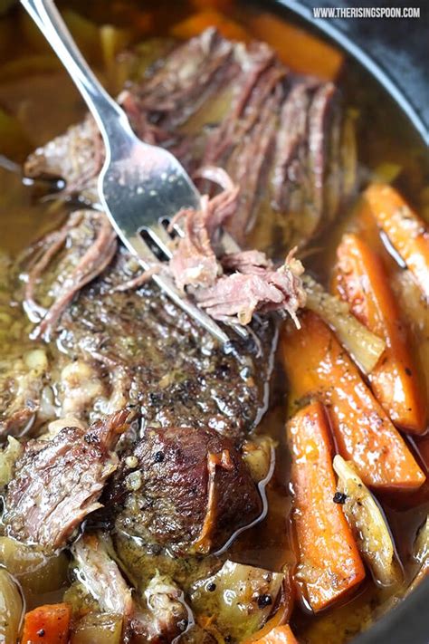 Slow Cooker Pot Roast With Homemade Onion Soup Mix The Rising Spoon
