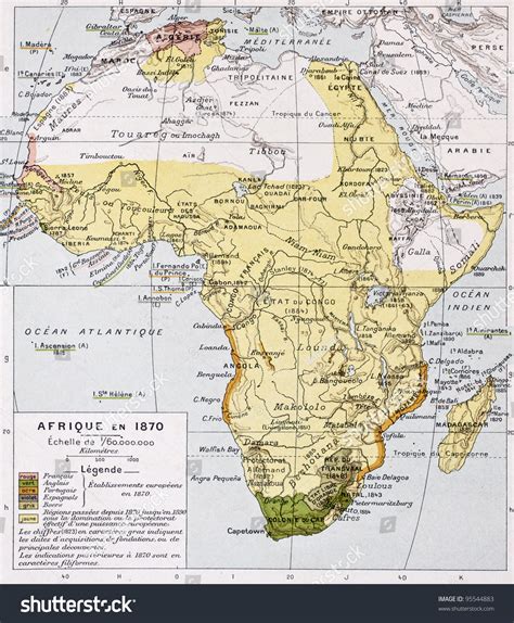 Africa In 1870 Old Map By Paul Vidal De Lablache Atlas Classique