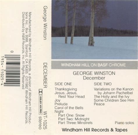 George Winston December 1982 Cassette Discogs