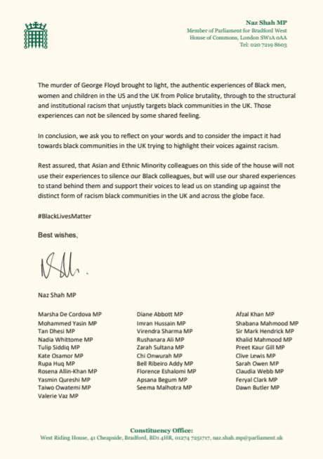 Naz Shah 2020 Letter To Priti Patel Ukpolcouk