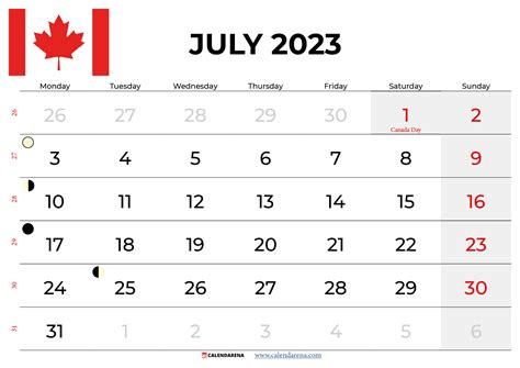 Planning Your July 2023 Calendar Canada