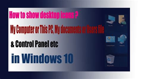 How To Show Desktop Icon My Computer Or This Pc Or Users File Control