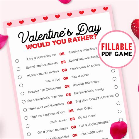 Valentines Games Would You Rather Valentines Day This Or Etsy