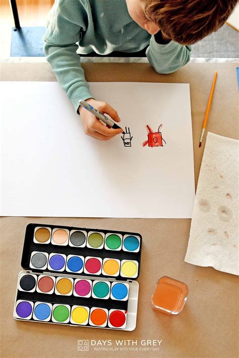 Watercolor Painting For Kids Days With Grey