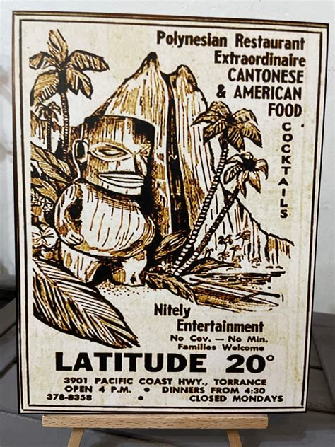 Latitude 20 Restaurant Tiki Art Etsy